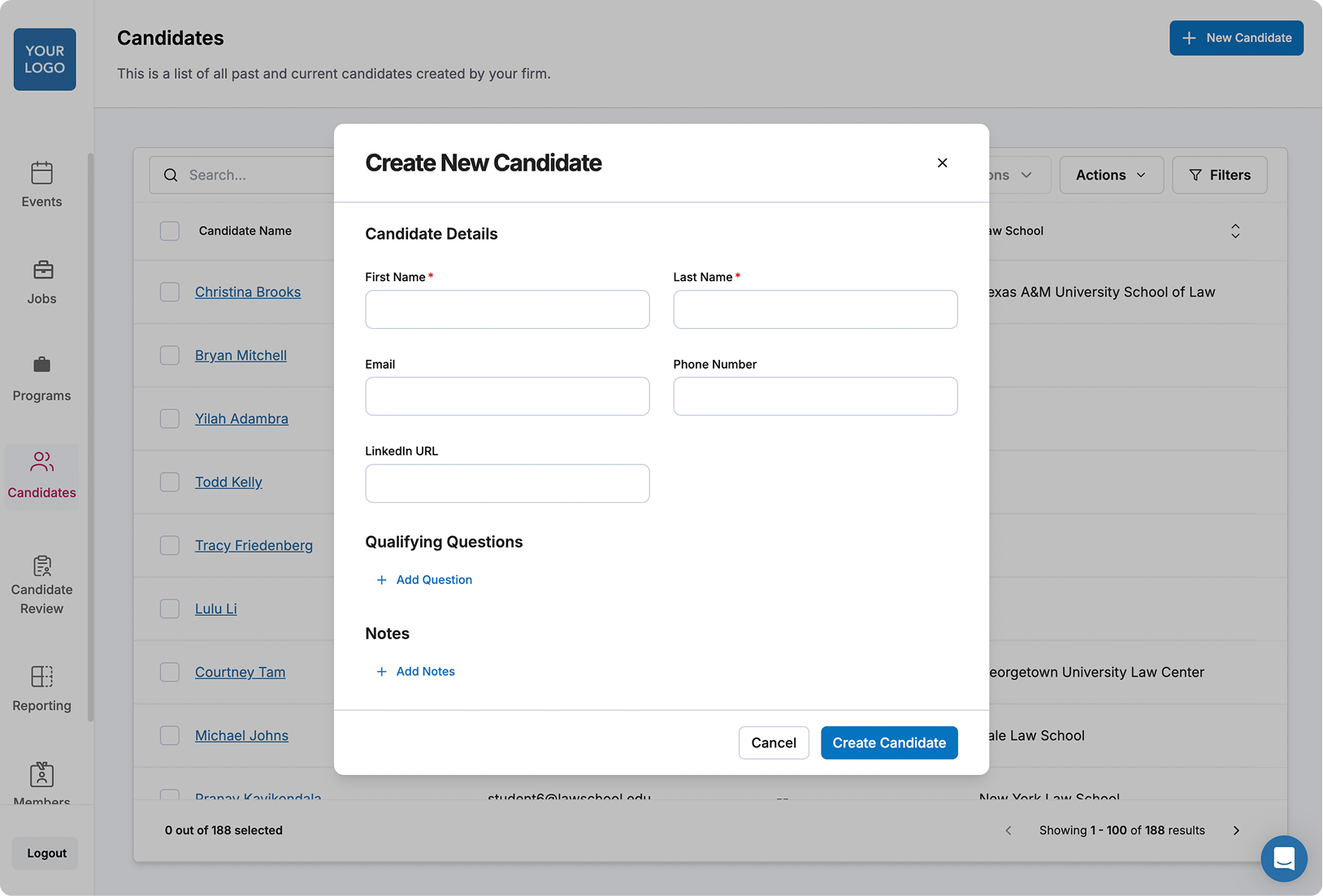 1. Create new candidate
