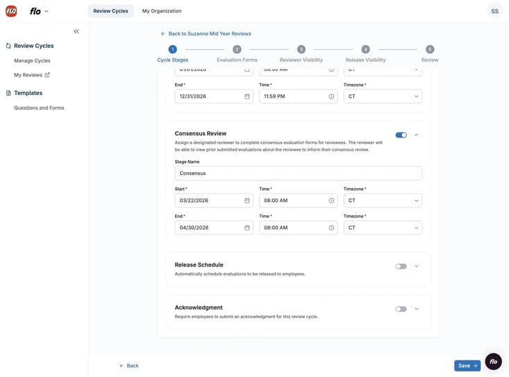 Consensus Review Stage Creation