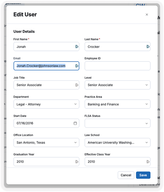 Edit user email