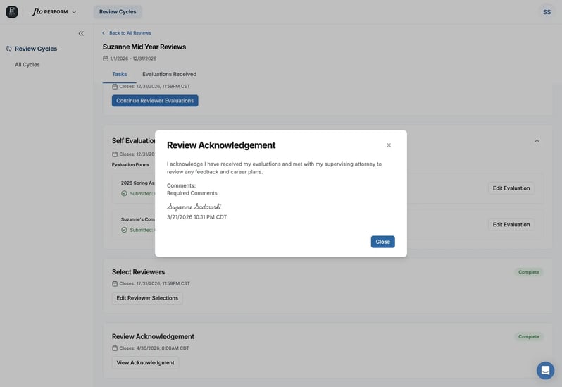 Review Acknowledgement Step 2