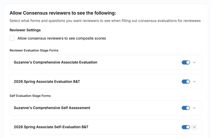 Configuring what Consenus Reviewers can see