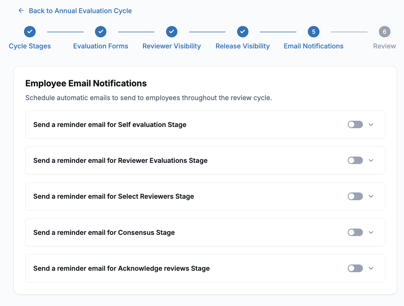 email stage configurations