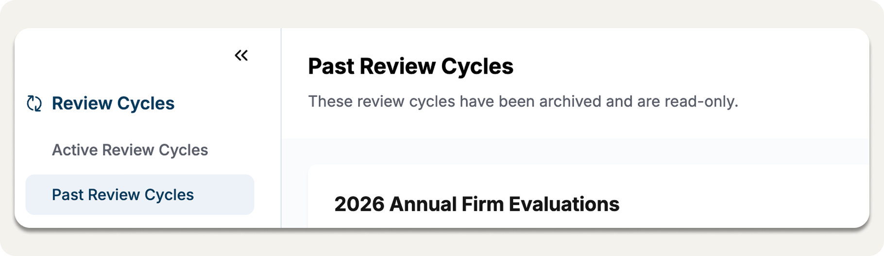 past review cycles